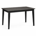 Table à manger contemporaine noir et gris anthracite effet marbre, 140 x 80 x 75 cm