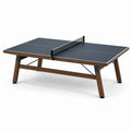 Table de tennis de table 274 x 152 x 76 cm, plateau noir et structure marron effet bois