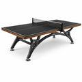 Table de tennis de table style industriel noir et marron, 274 x 152,5 x 76 cm