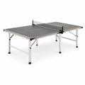 Table de tennis de table pliante d'intérieur 274 x 152,5 x 76 cm Gris Blanc Noir